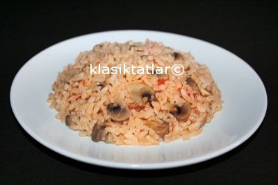 mantarlı pirinç pilavı