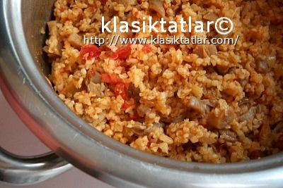 mantarlı bulgur pilavı 1