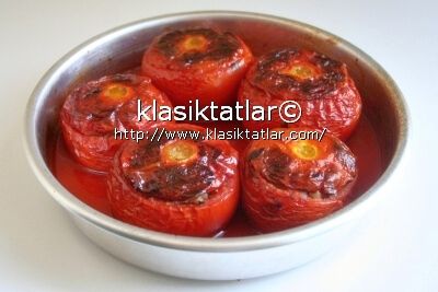 fırında kıymalı domates dolması