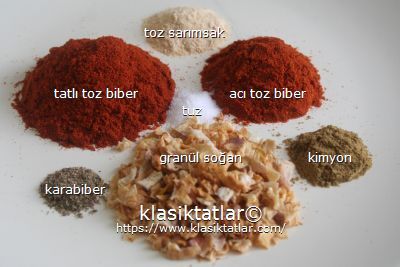 fajita baharat malzemesi